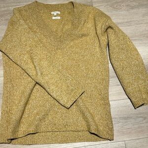 Massimo Dutti Mustard V-Neck Sweater